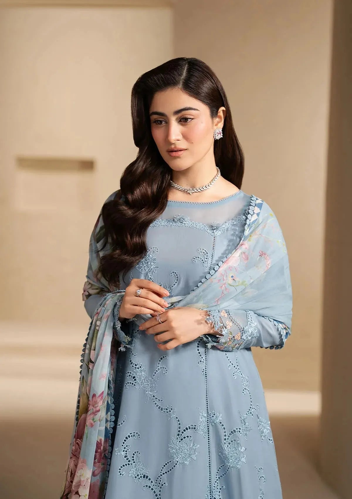 Elaf E-Craft Chikankari Lawn'26 EHC-5B PACIFIC