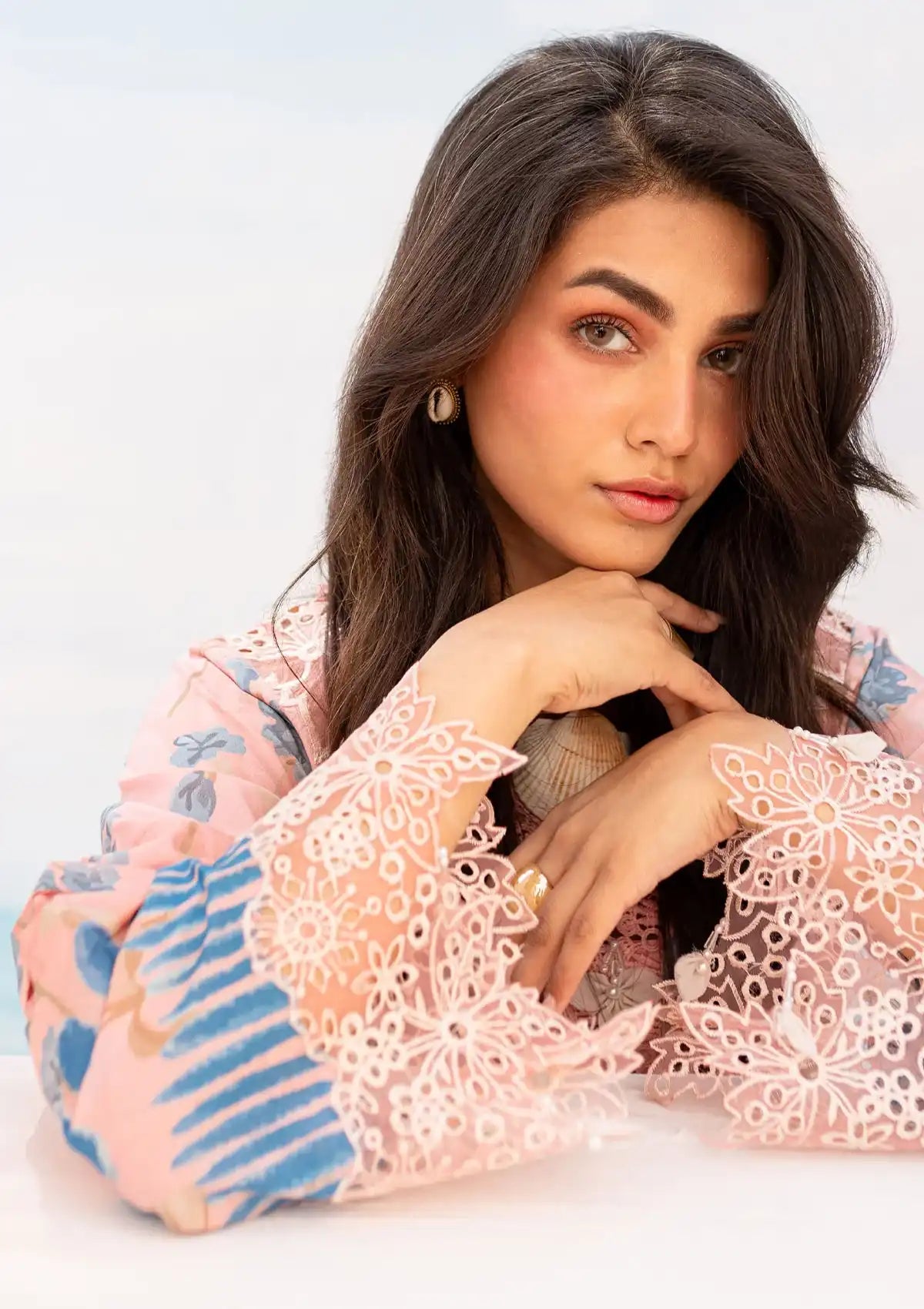 Nureh Gardenia Emb Lawn'24 NS-132-A - Mohsin Saeed Fabrics