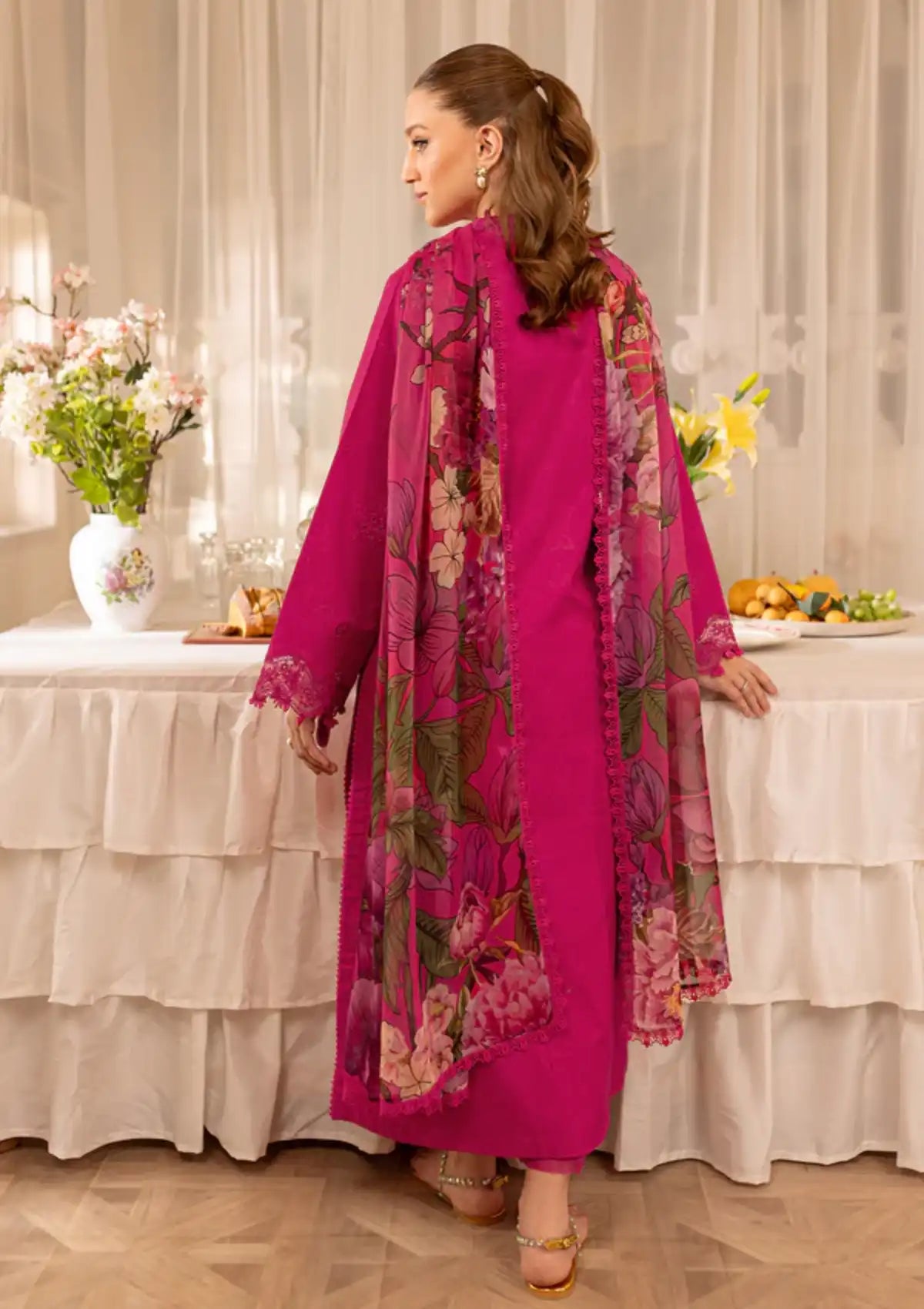 Farasha Seraya Emb Lawn'24 D-01 ASTER - Mohsin Saeed Fabrics