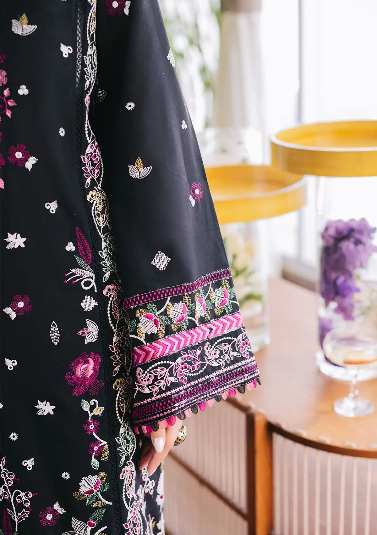 Nureh Eid Escape Luxury Lawn'24 NE-88 BOTANICA - Mohsin Saeed Fabrics