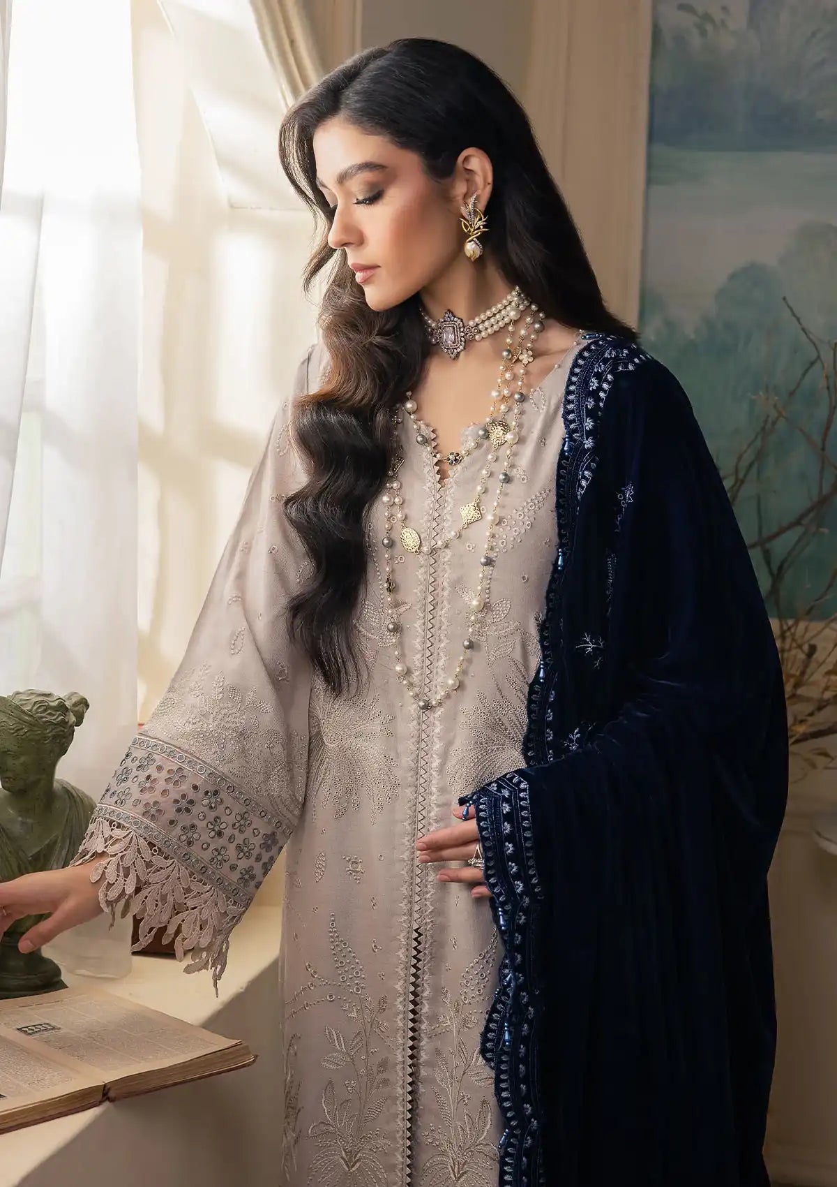 Nureh Exclusive Leather Peach'23 NE-68 CIA - Mohsin Saeed Fabrics