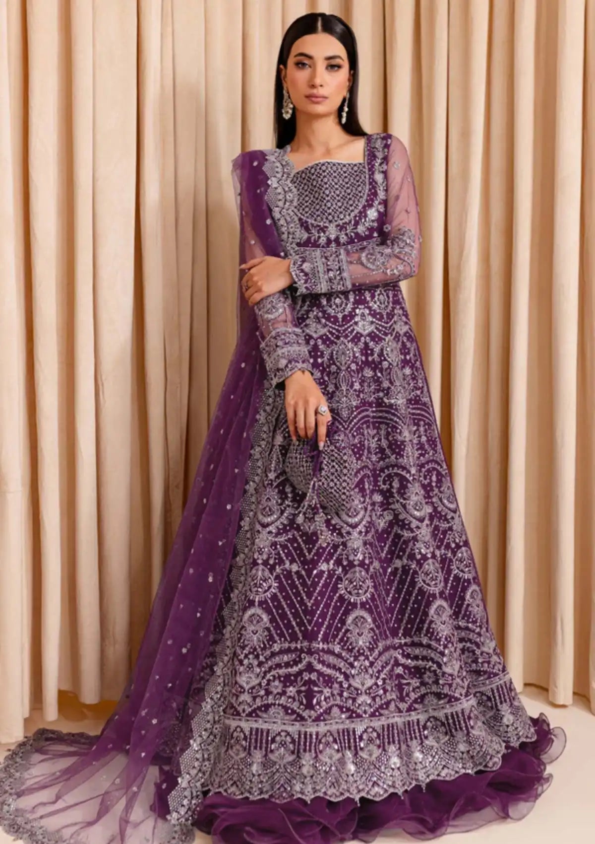 Farasha Lumiere Festive Formals'24 D-08 PLUM PASSION