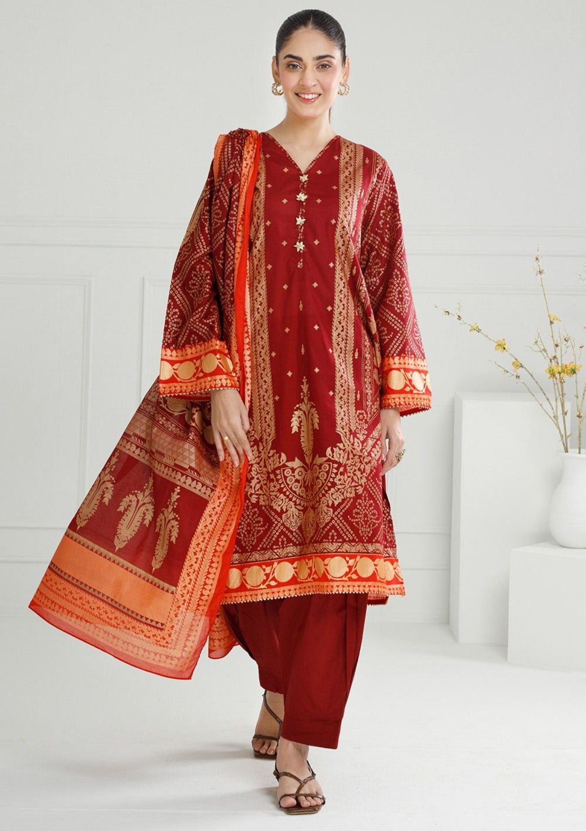 Gul Ahmad 3Pcs Printed Lawn'25 CL-52124-A