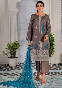 Humdum Noir Emb Slub Linen'23 D-07 - Mohsin Saeed Fabrics