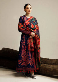 Hussain Rehar Winter Shawl Khaddar'23 Cerulean - Mohsin Saeed Fabrics