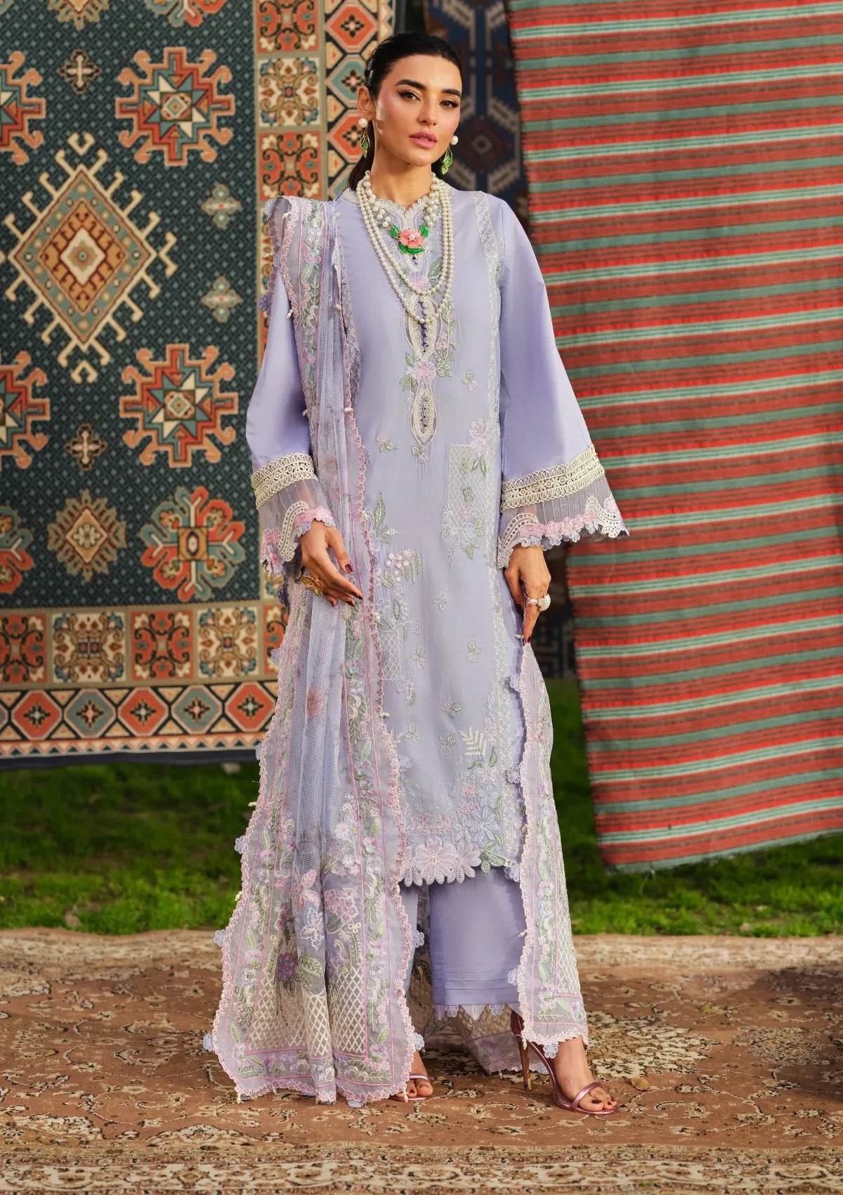 Maryam Hussain Luxury Lawn'26 D-07 Jasmine