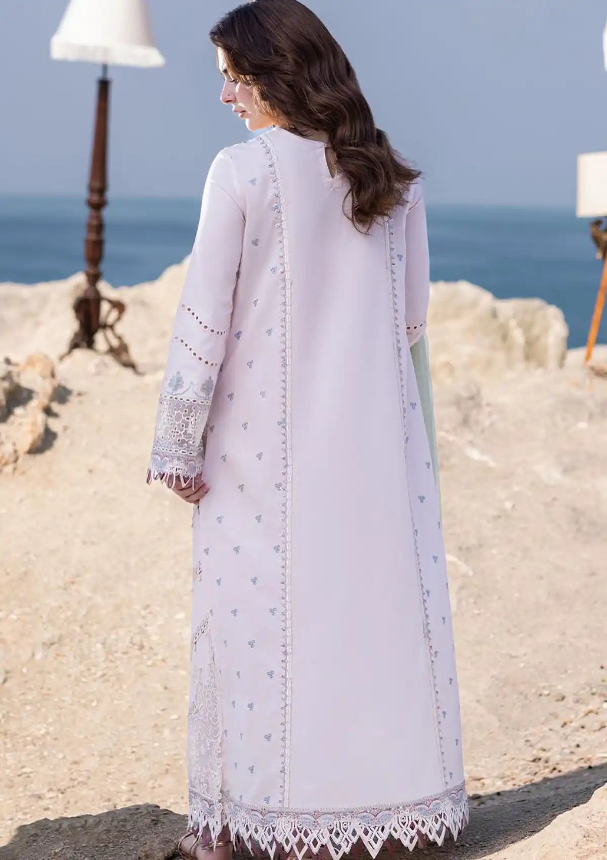Qalamkar Sahil Kinare Luxury Lawn'24 FP-08 Nia - Mohsin Saeed Fabrics