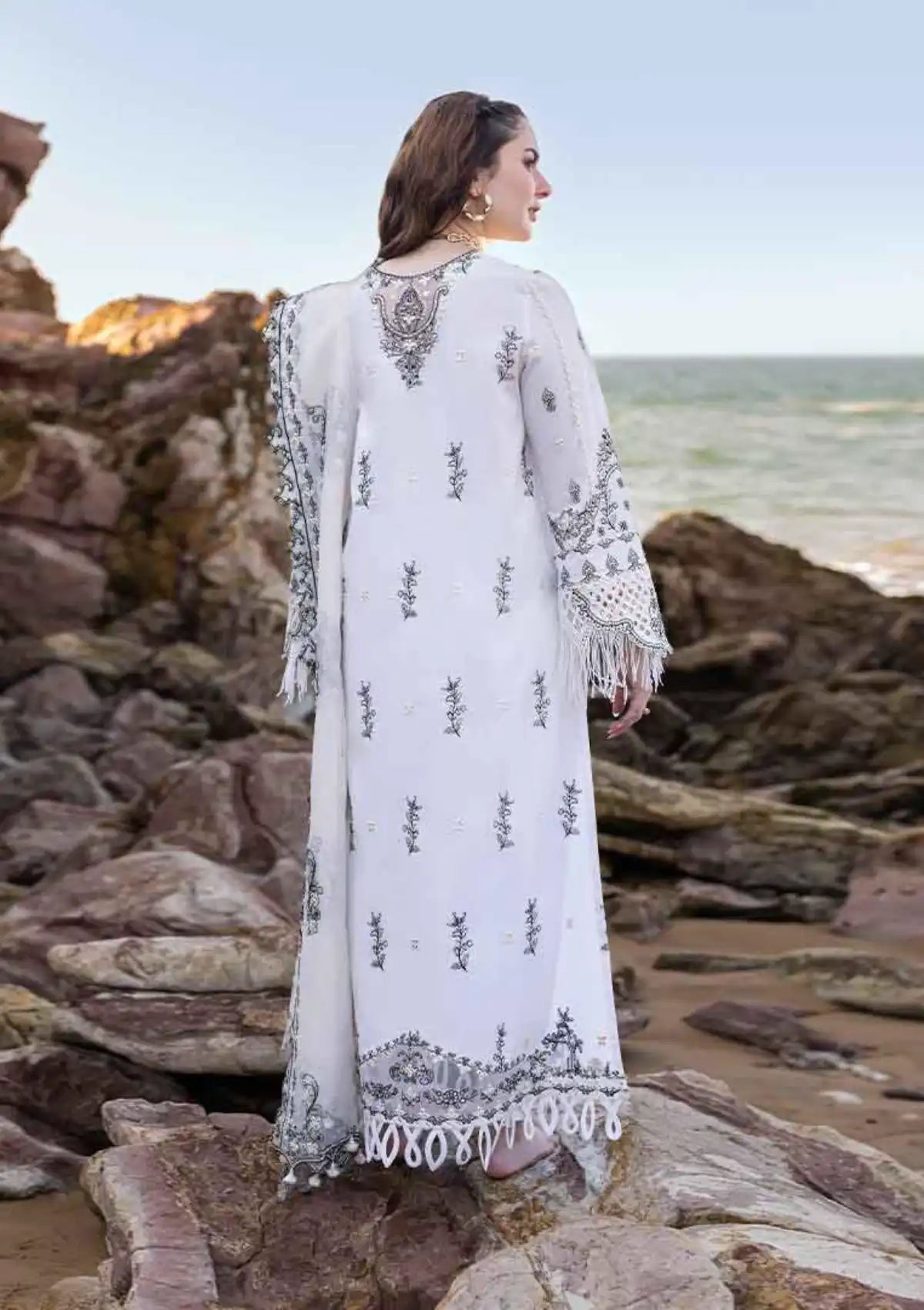 Qalamkar Sahil Kinare Luxury Lawn'24 FP-02 Fiza - Mohsin Saeed Fabrics