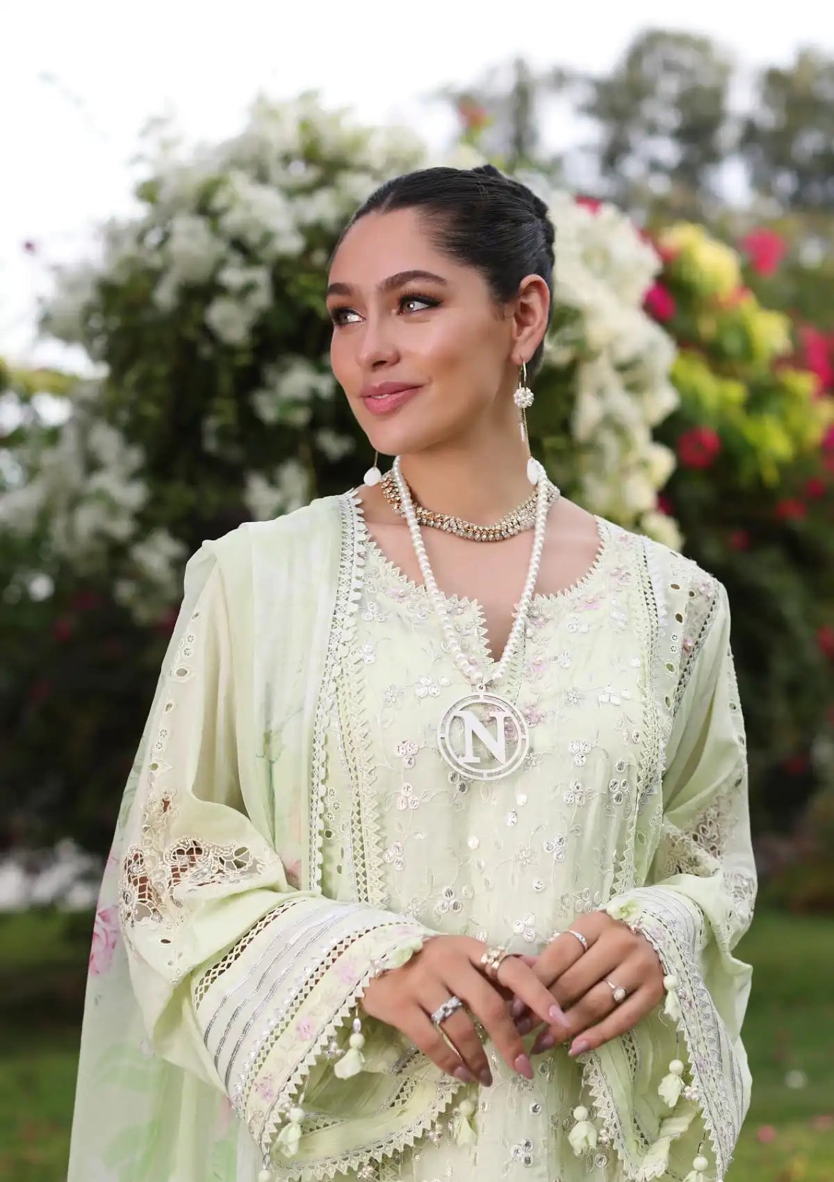 Noor Luxury Chikankari Lawn'24 D-11B - Mohsin Saeed Fabrics