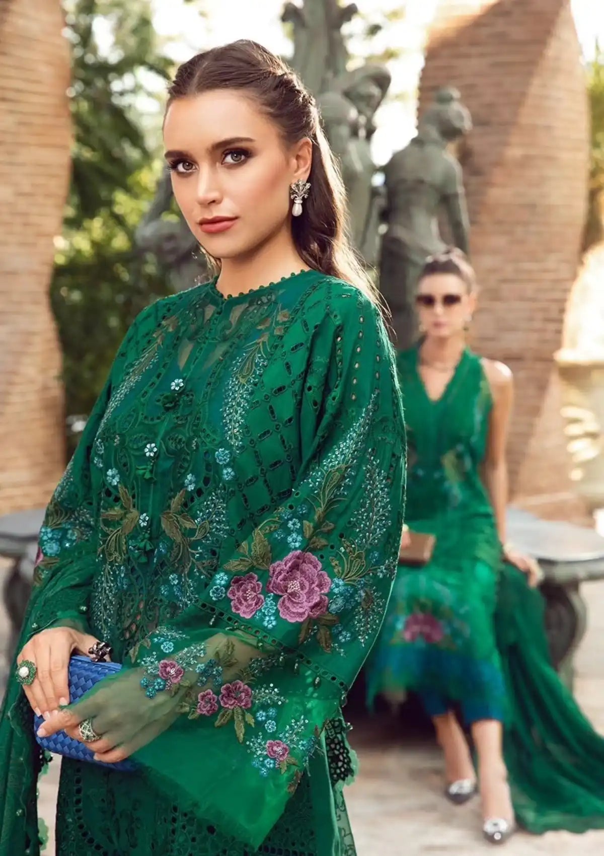 Maria.B Eid Luxury Lawn'24 D-02 - Mohsin Saeed Fabrics