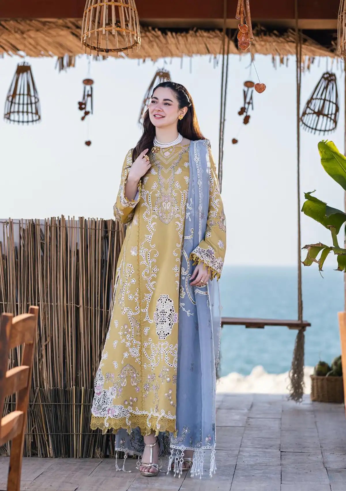 Qalamkar Sahil Kinare Luxury Lawn'24 FP-03 Selma - Mohsin Saeed Fabrics
