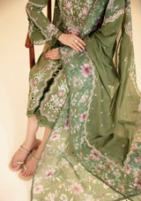 Qalamkar Qlinekari Luxury Lawn'24 SQ-14 SEMAL - Mohsin Saeed Fabrics
