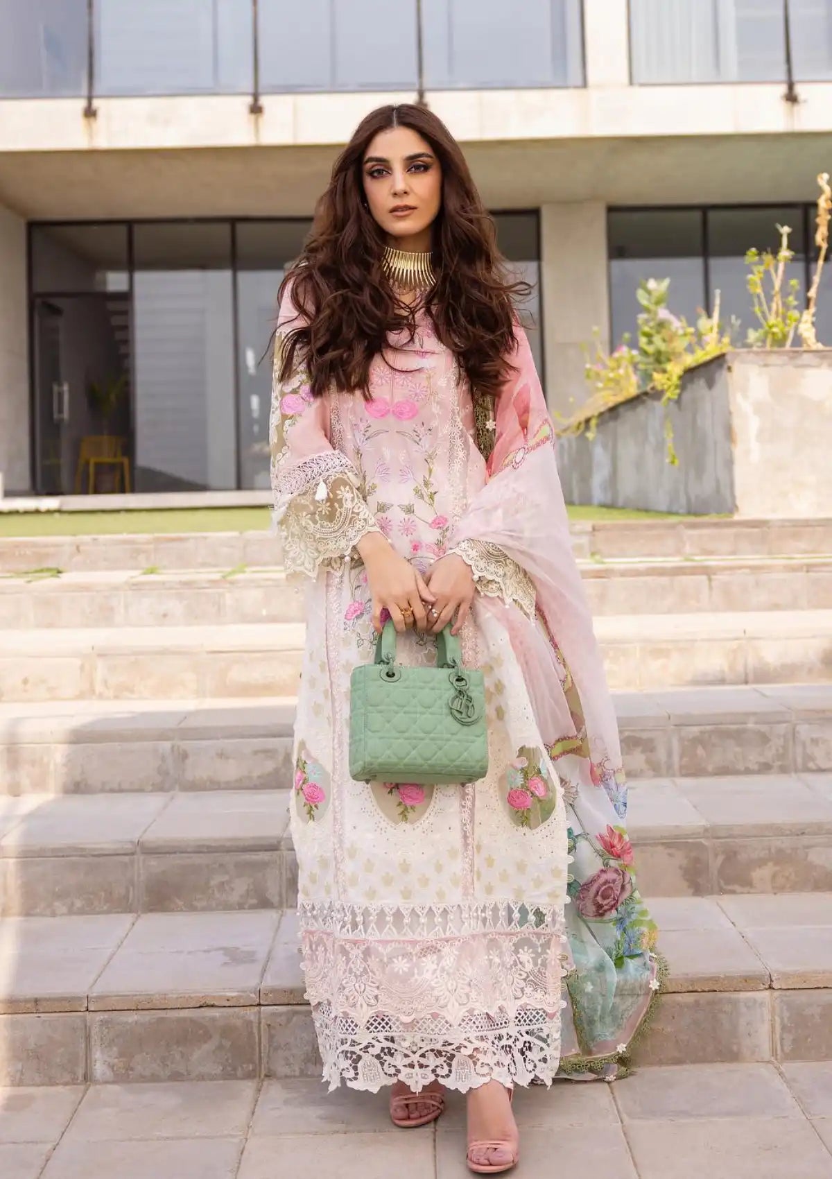 Saira Rizwan Luxury Lawn'24 SRLL-01 LAUREL - Mohsin Saeed Fabrics