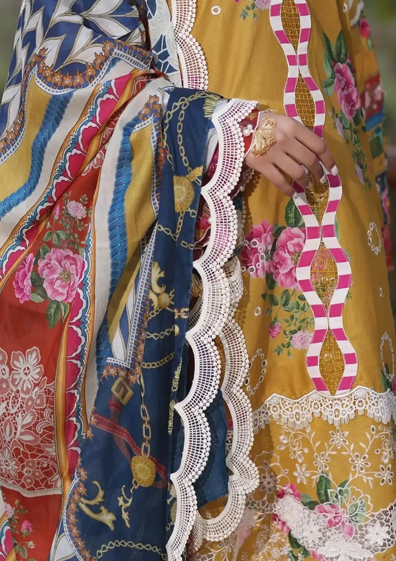 Manara Vintage Flora Lawn'24 SS-09 CAMELLIA - Mohsin Saeed Fabrics