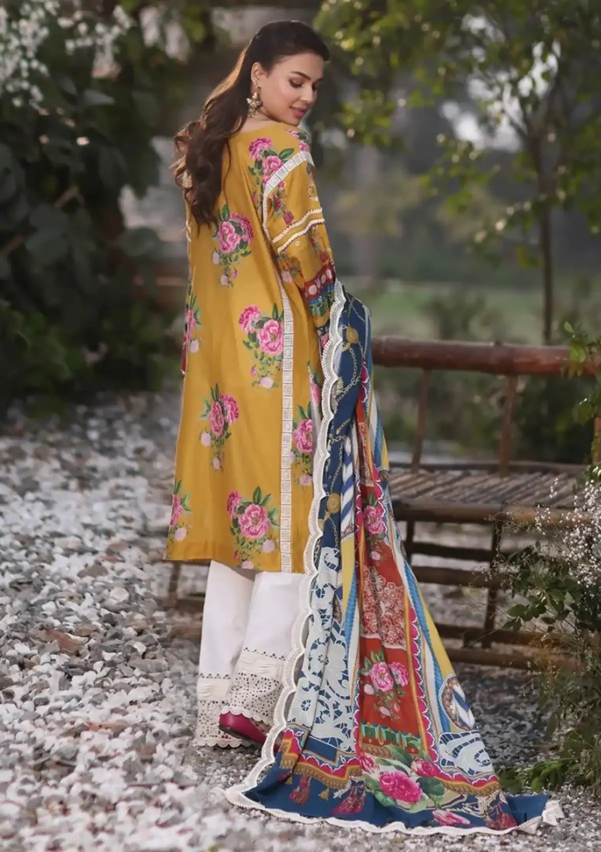 Manara Vintage Flora Lawn'24 SS-09 CAMELLIA - Mohsin Saeed Fabrics