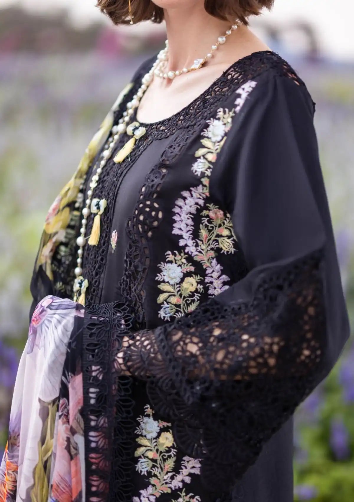 Mushq Hemline The Secret Garden'24 D-03B SWALLOWTAIL - Mohsin Saeed Fabrics