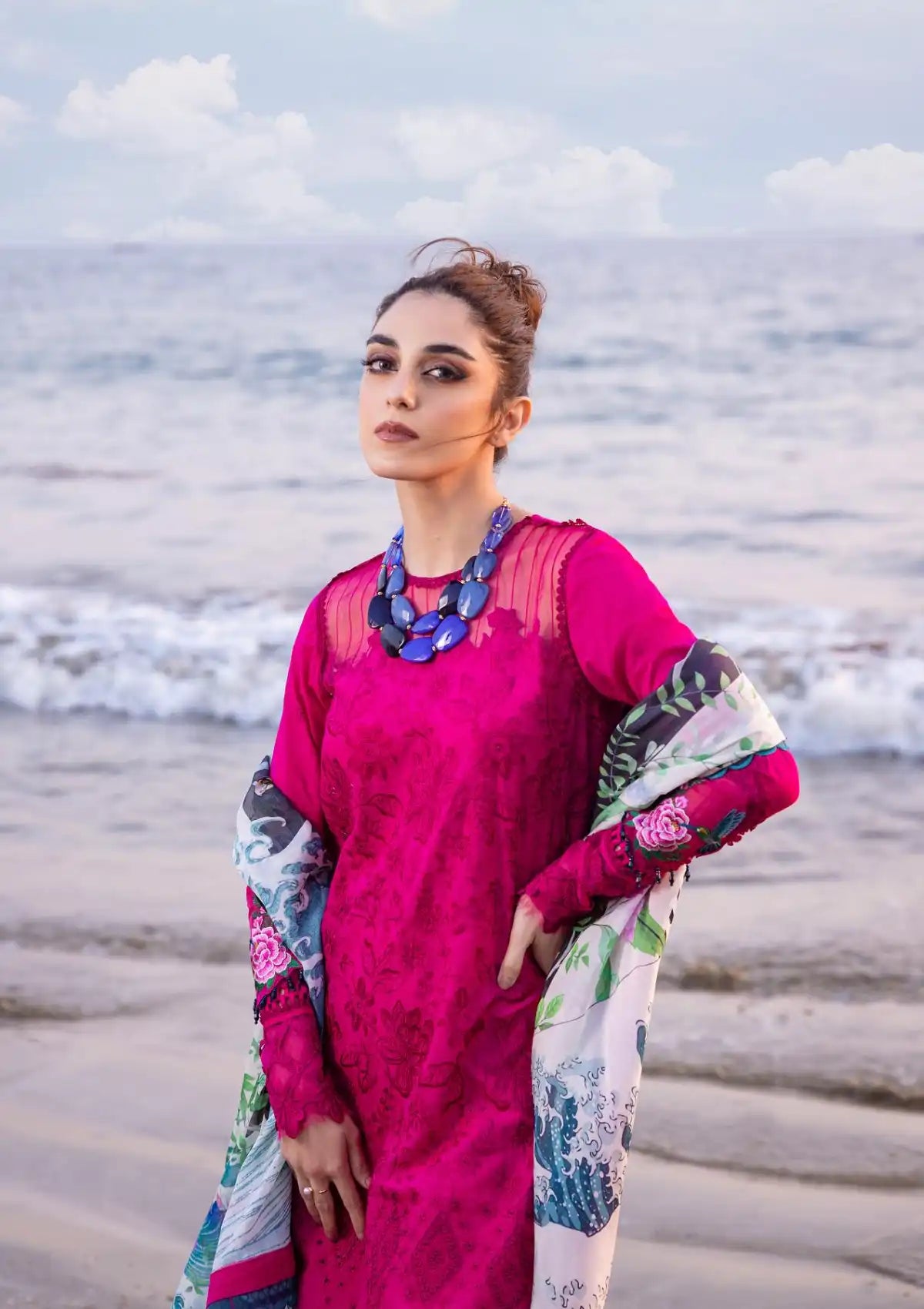 Saira Rizwan Luxury Lawn'24 SRLL-08 DAMASK - Mohsin Saeed Fabrics