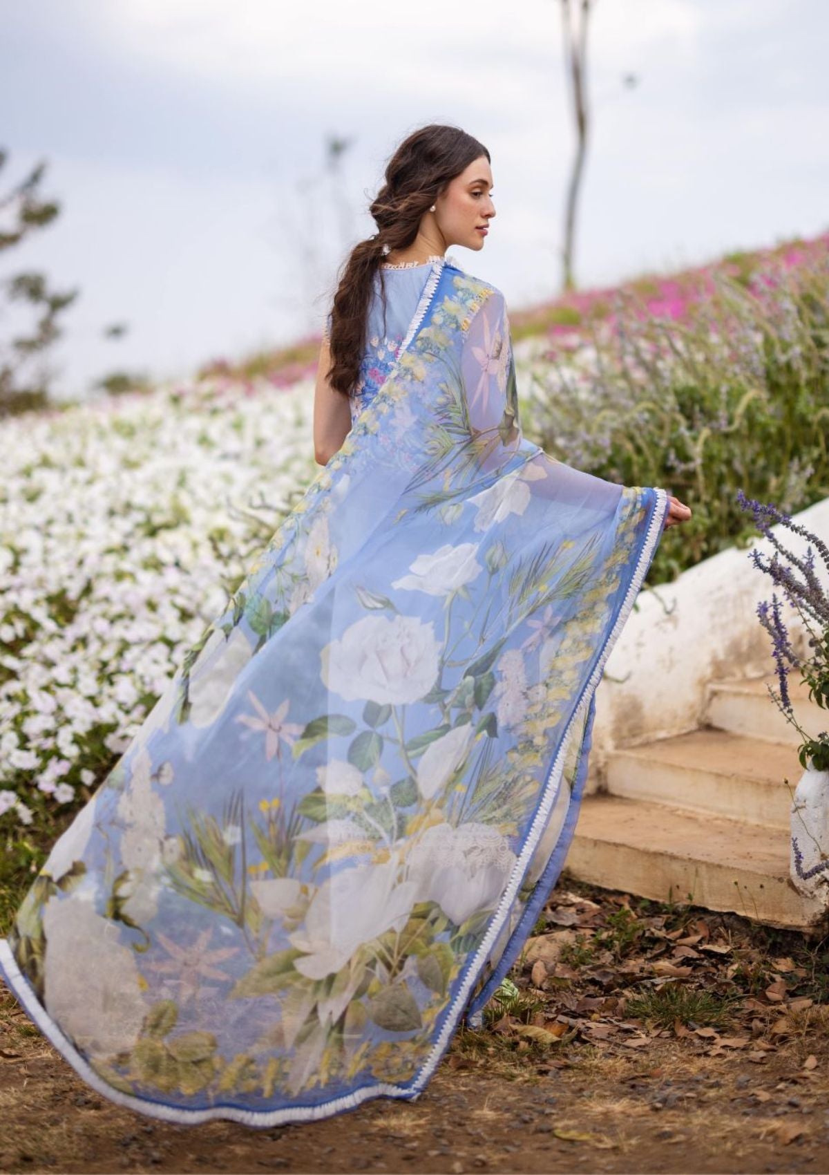 Mushq Hemline The Secret Garden'24 D-08A MYOSOTIS - Mohsin Saeed Fabrics