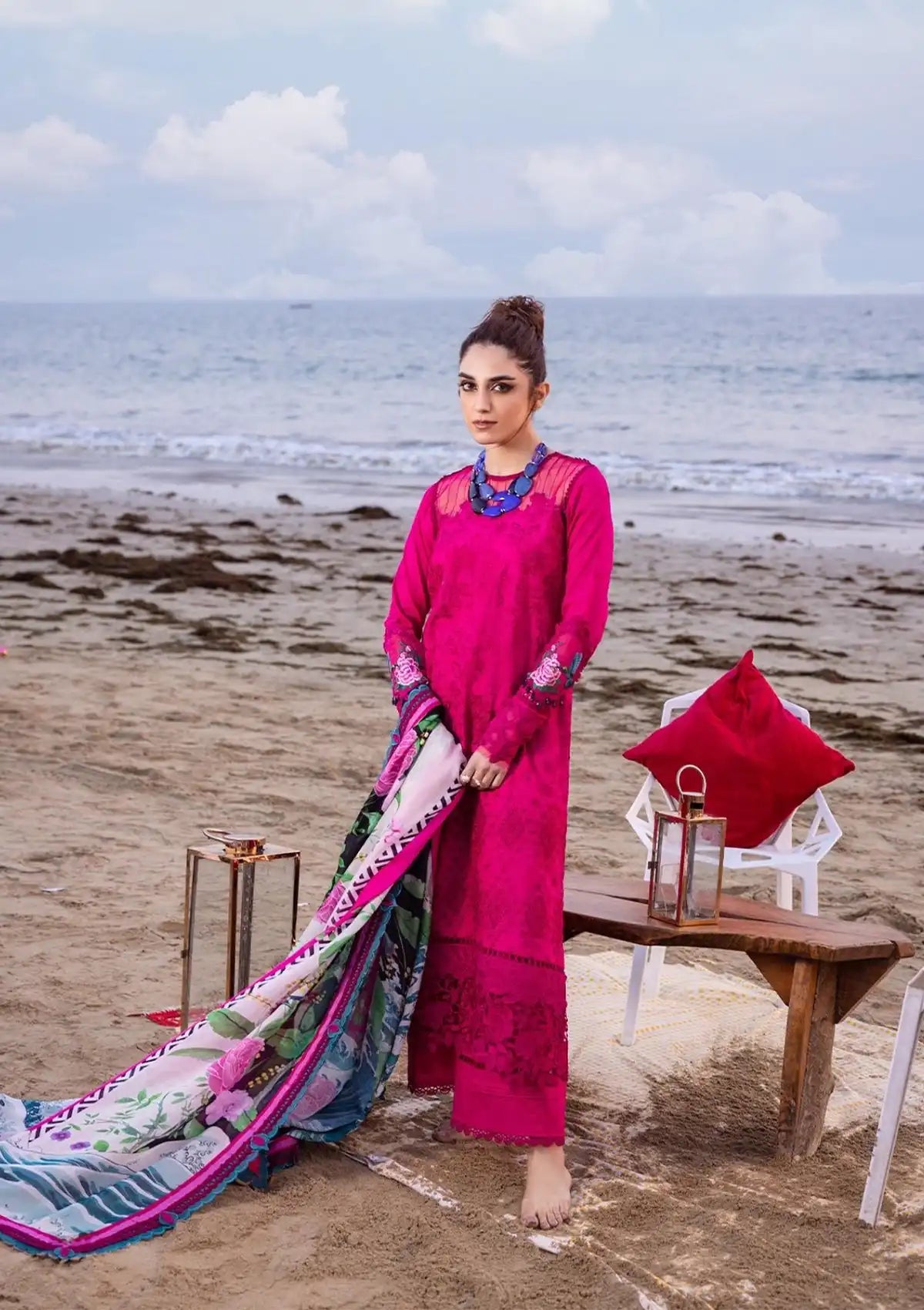 Saira Rizwan Luxury Lawn'24 SRLL-08 DAMASK - Mohsin Saeed Fabrics