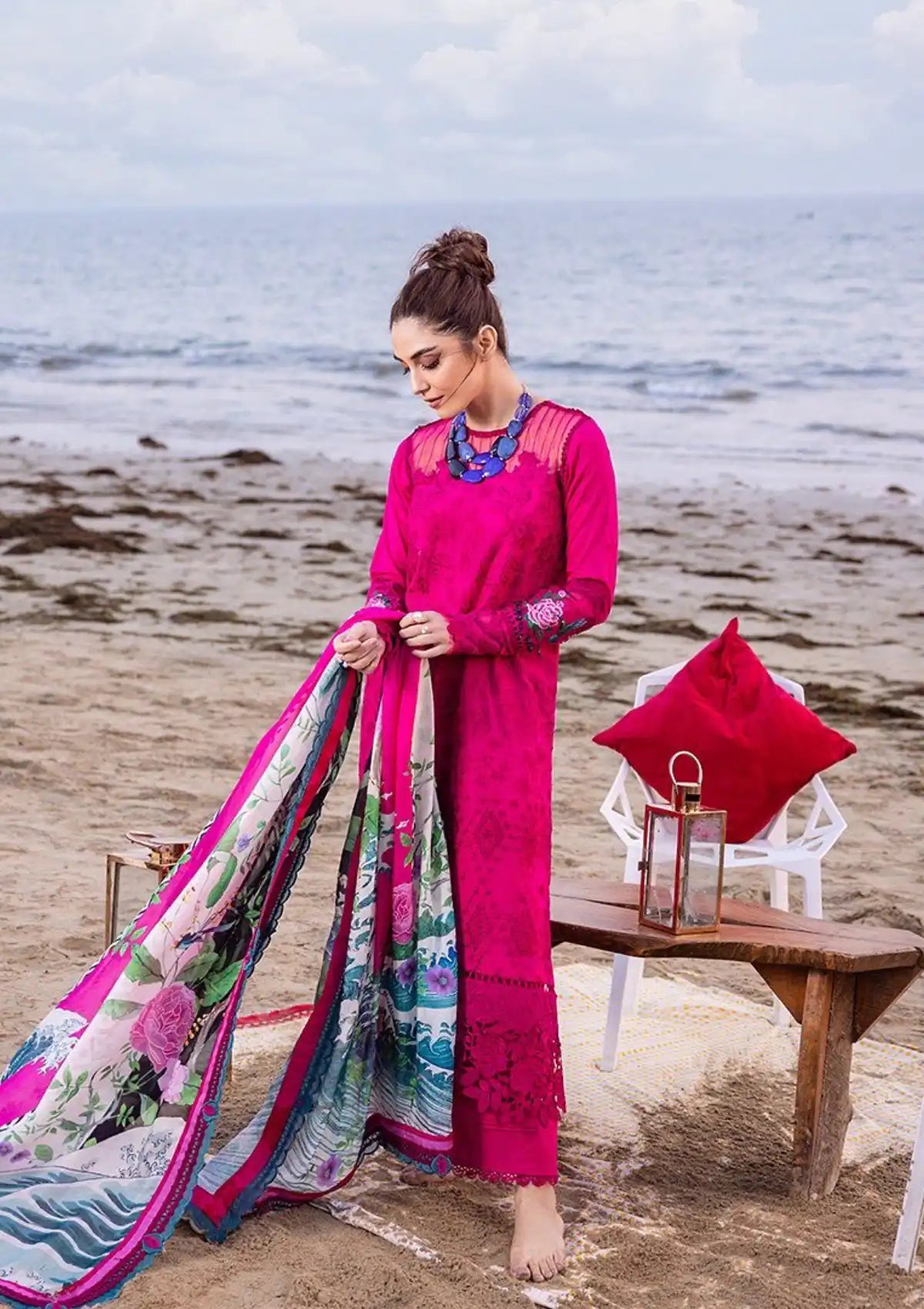 Saira Rizwan Luxury Lawn'24 SRLL-08 DAMASK - Mohsin Saeed Fabrics