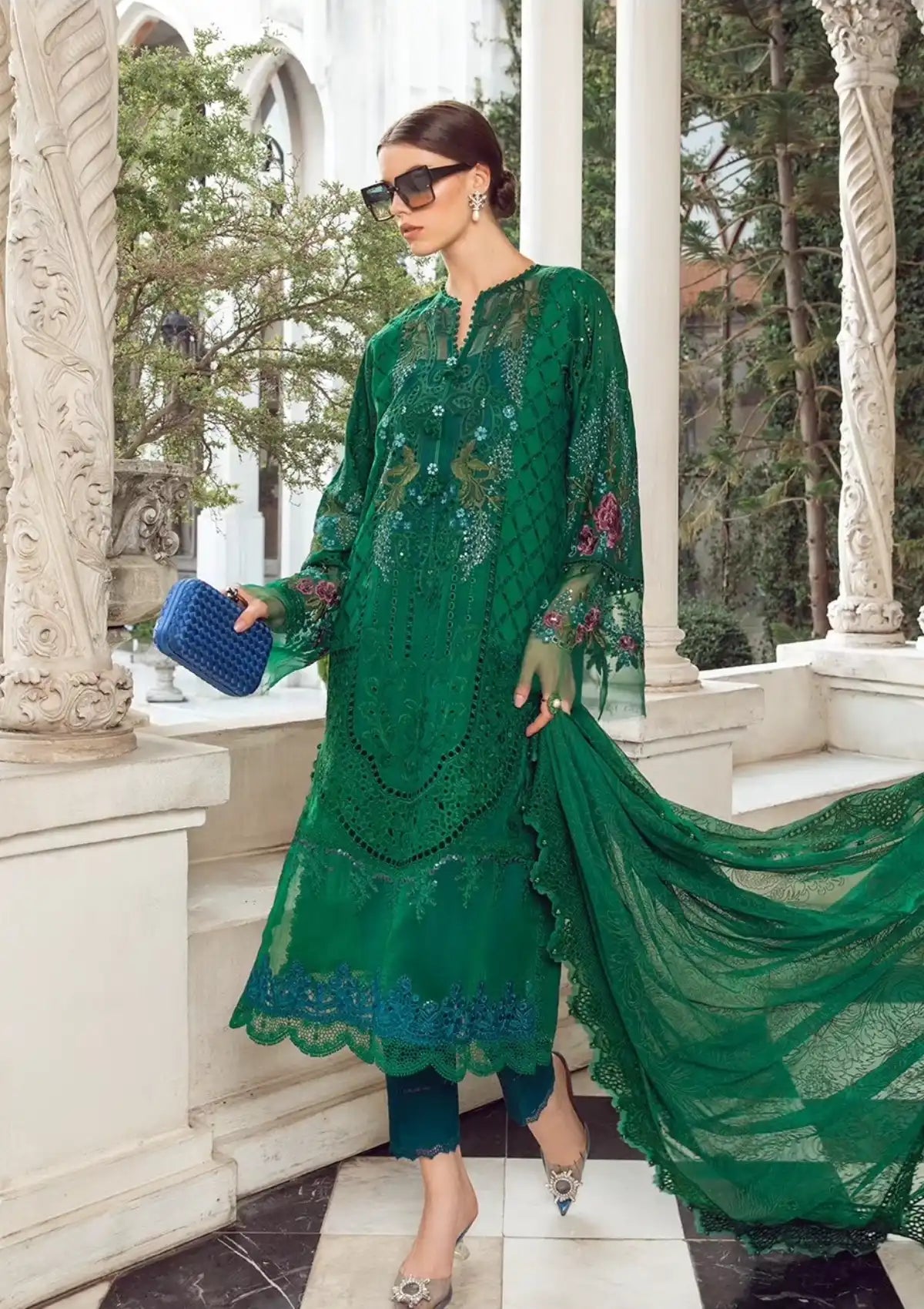 Maria.B Eid Luxury Lawn'24 D-02 - Mohsin Saeed Fabrics