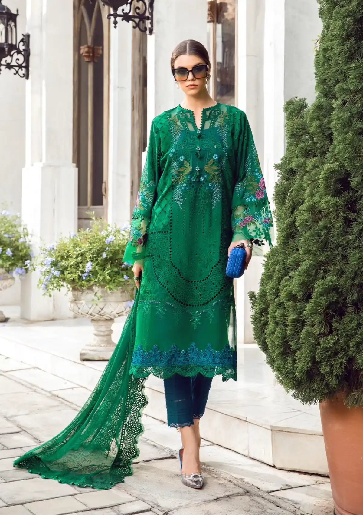 Maria.B Eid Luxury Lawn'24 D-02 - Mohsin Saeed Fabrics