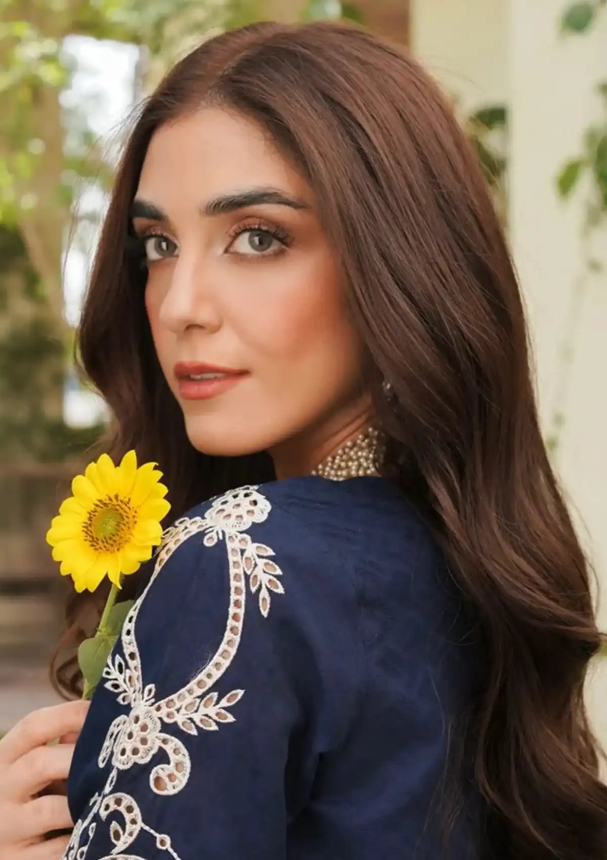 Manara Luxury Lawn'24 ML-01 SAPPHIRE - Mohsin Saeed Fabrics