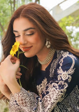 Manara Luxury Lawn'24 ML-01 SAPPHIRE - Mohsin Saeed Fabrics