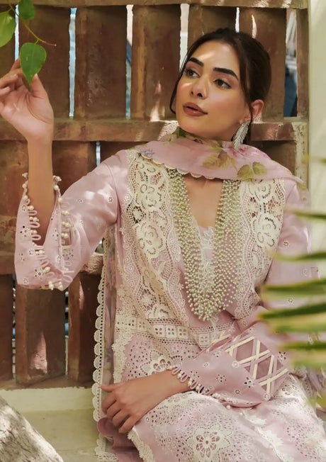 Manara Luxury Lawn'24 ML-08 ROZAY - Mohsin Saeed Fabrics