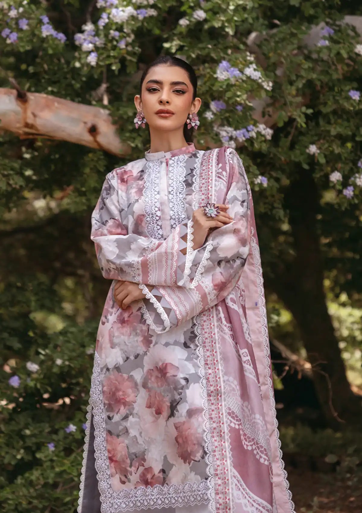 Tahra By Zainab Chottani Lawn'24 D-03B-ZINNIA - Mohsin Saeed Fabrics