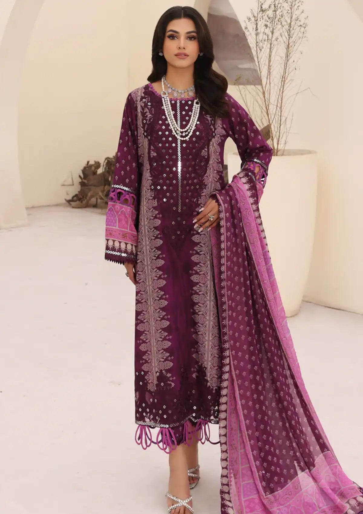 Charizma Naranji Emb Lawn'24 Vol-01 CN4-003 - Mohsin Saeed Fabrics
