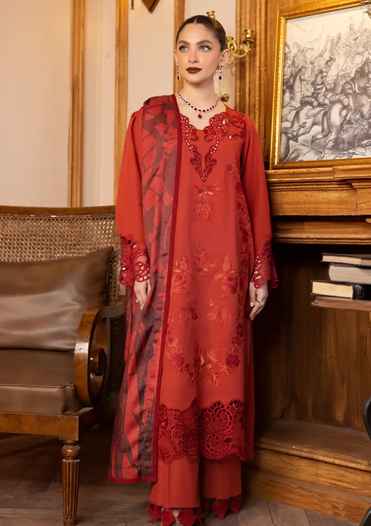 Rang Rasiya Carnation Khaddar'23 D-02 ZOYA - Mohsin Saeed Fabrics