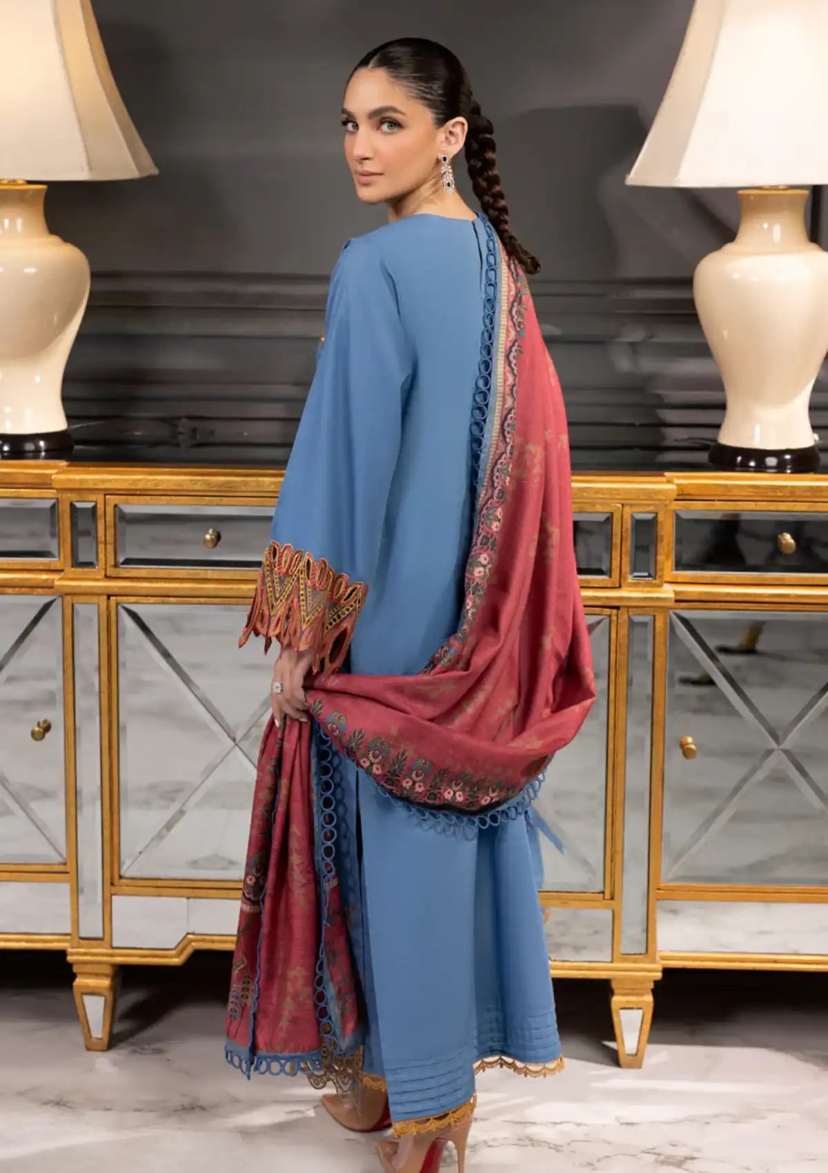 Rang Rasiya Carnation Khaddar'23 D-05 MALAHA - Mohsin Saeed Fabrics