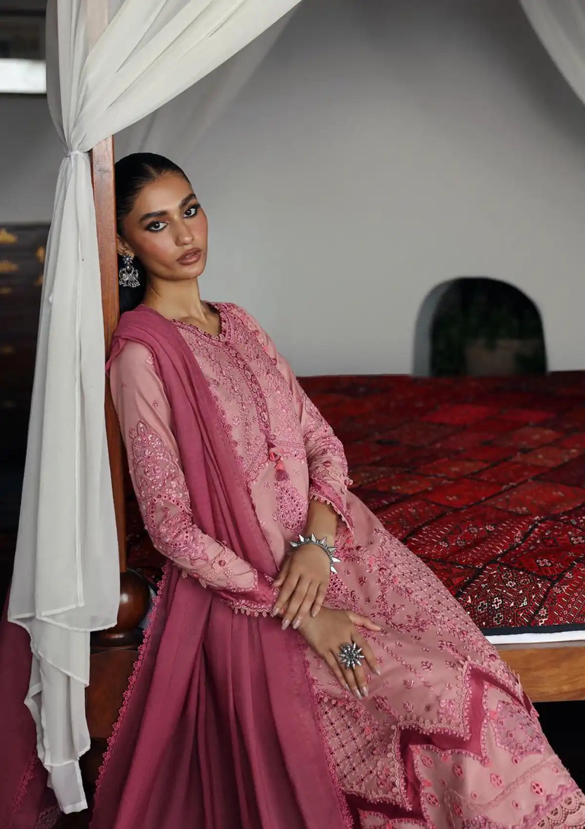 Qalamkar Qlinekari Linen'24 LM-12 KEIRA