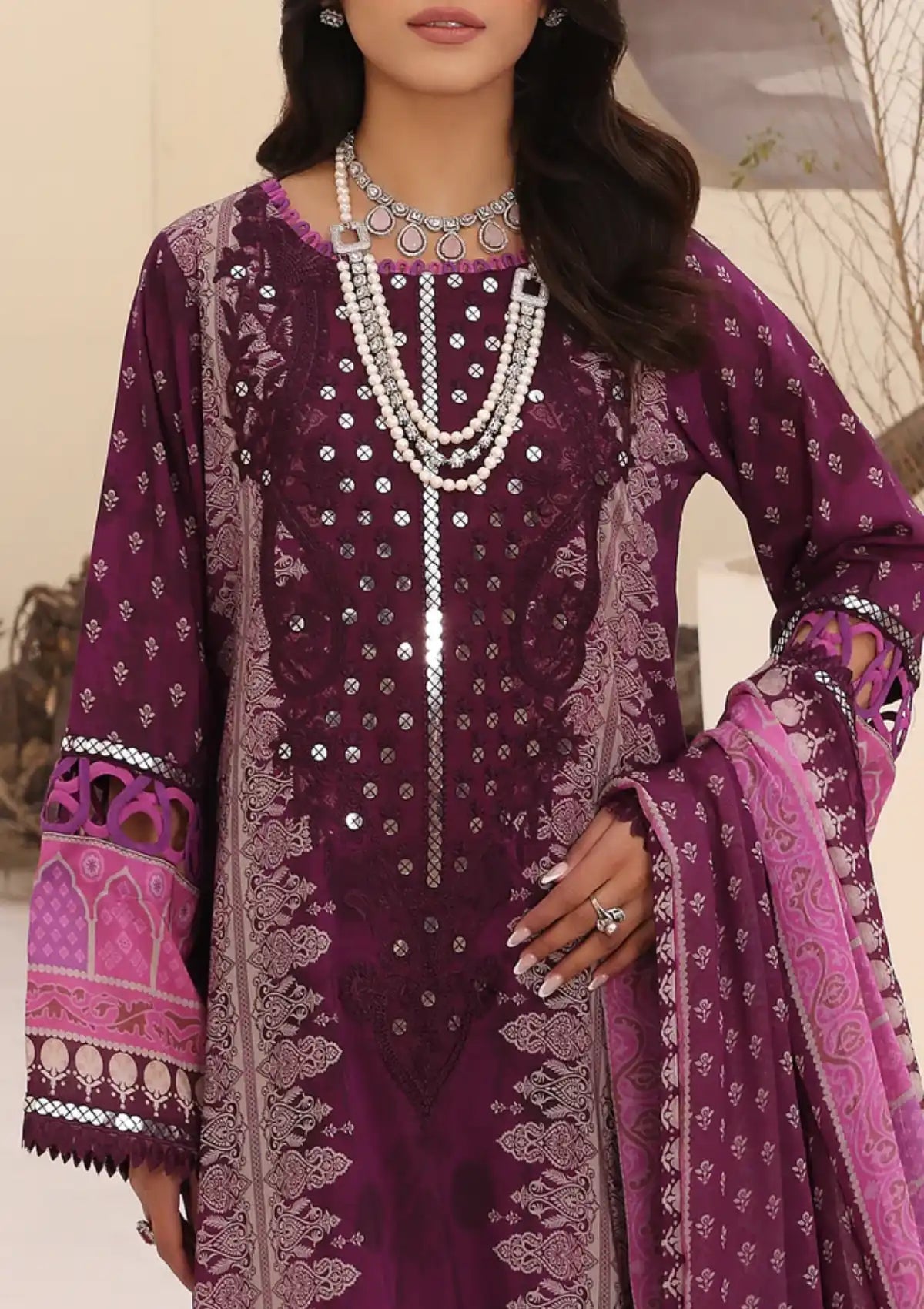 Charizma Naranji Emb Lawn'24 Vol-01 CN4-003 - Mohsin Saeed Fabrics