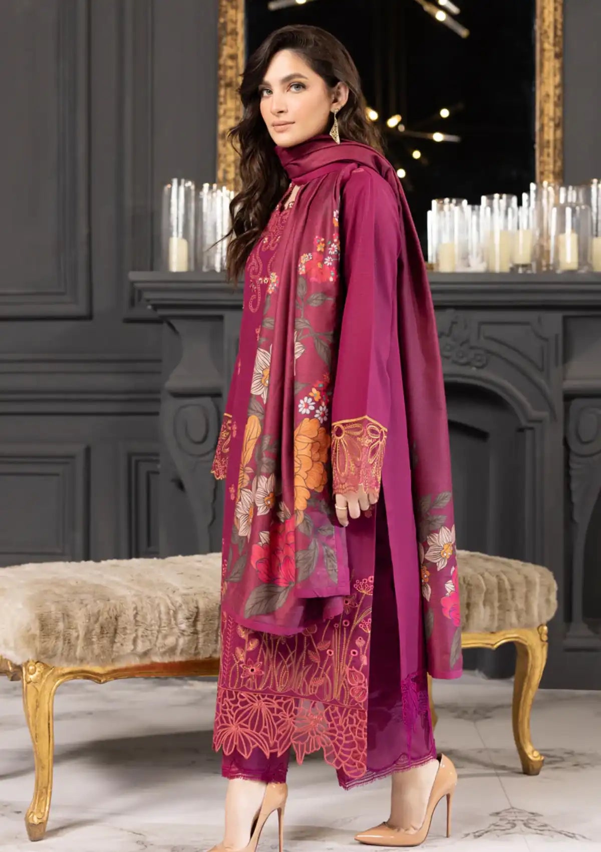 Rang Rasiya Carnation Khaddar'23 D-08 ANAN - Mohsin Saeed Fabrics