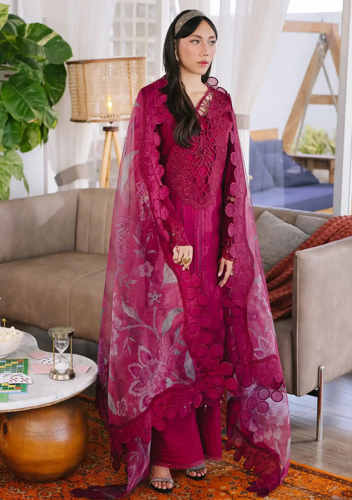 Nureh Eid Escape Luxury Lawn'24 NE-89 LEENA - Mohsin Saeed Fabrics