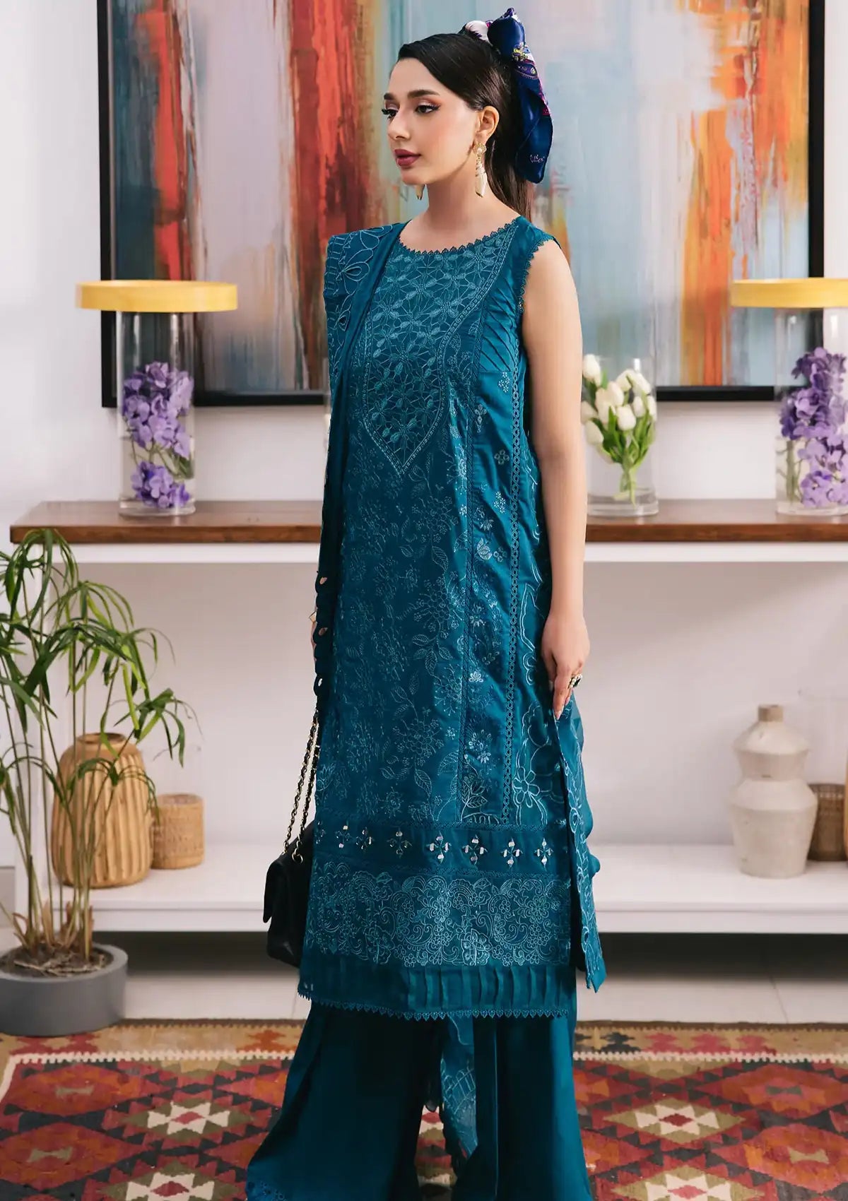 Nureh Eid Escape Luxury Lawn'24 NE-93 ZOEE - Mohsin Saeed Fabrics