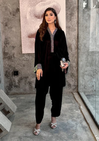 Sidra Fahad Velvet'25 SF - 294  Black