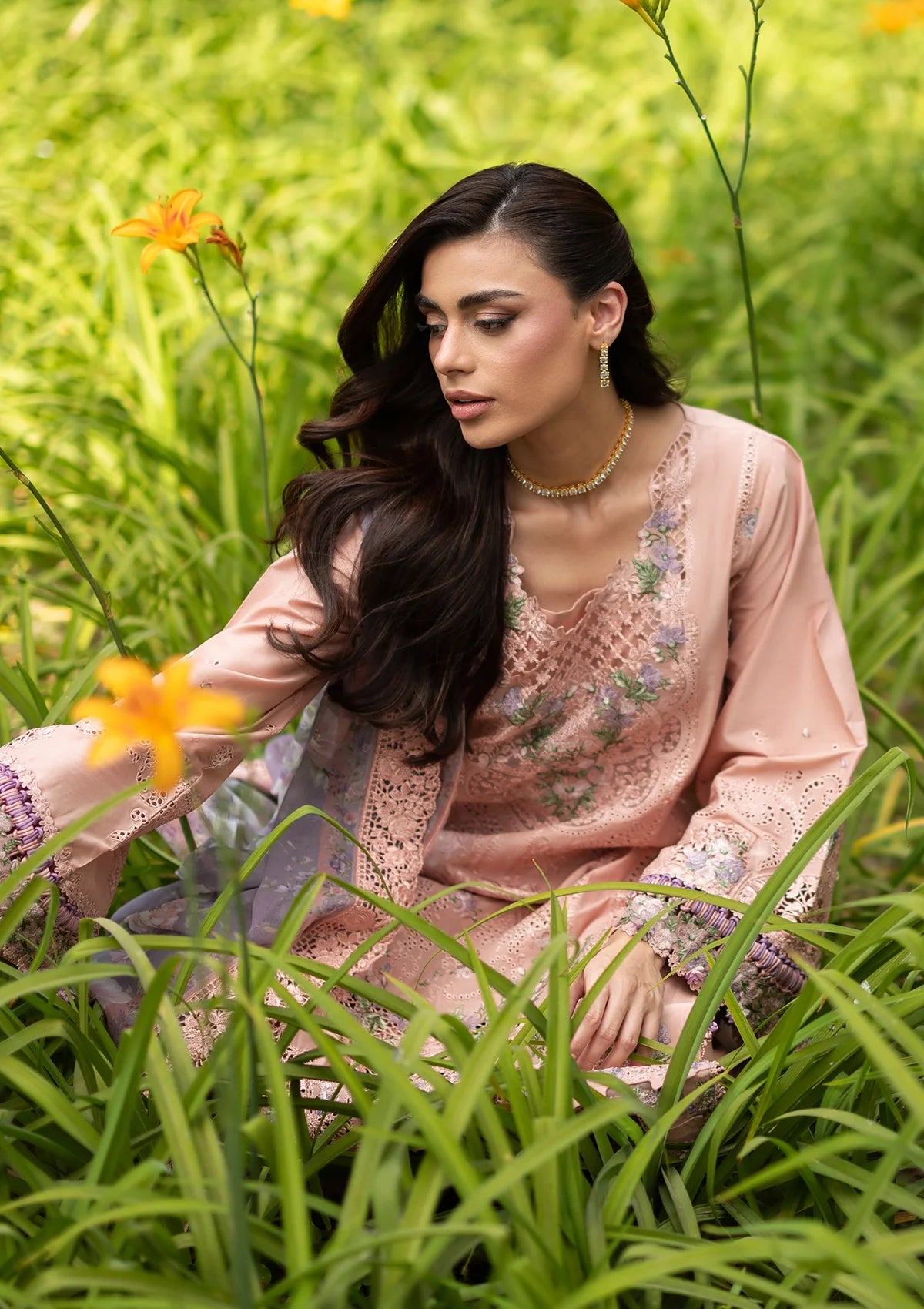 Elaf Luxury Lawn Vol-2'26 ELQ-6A BLUSHING ROSE