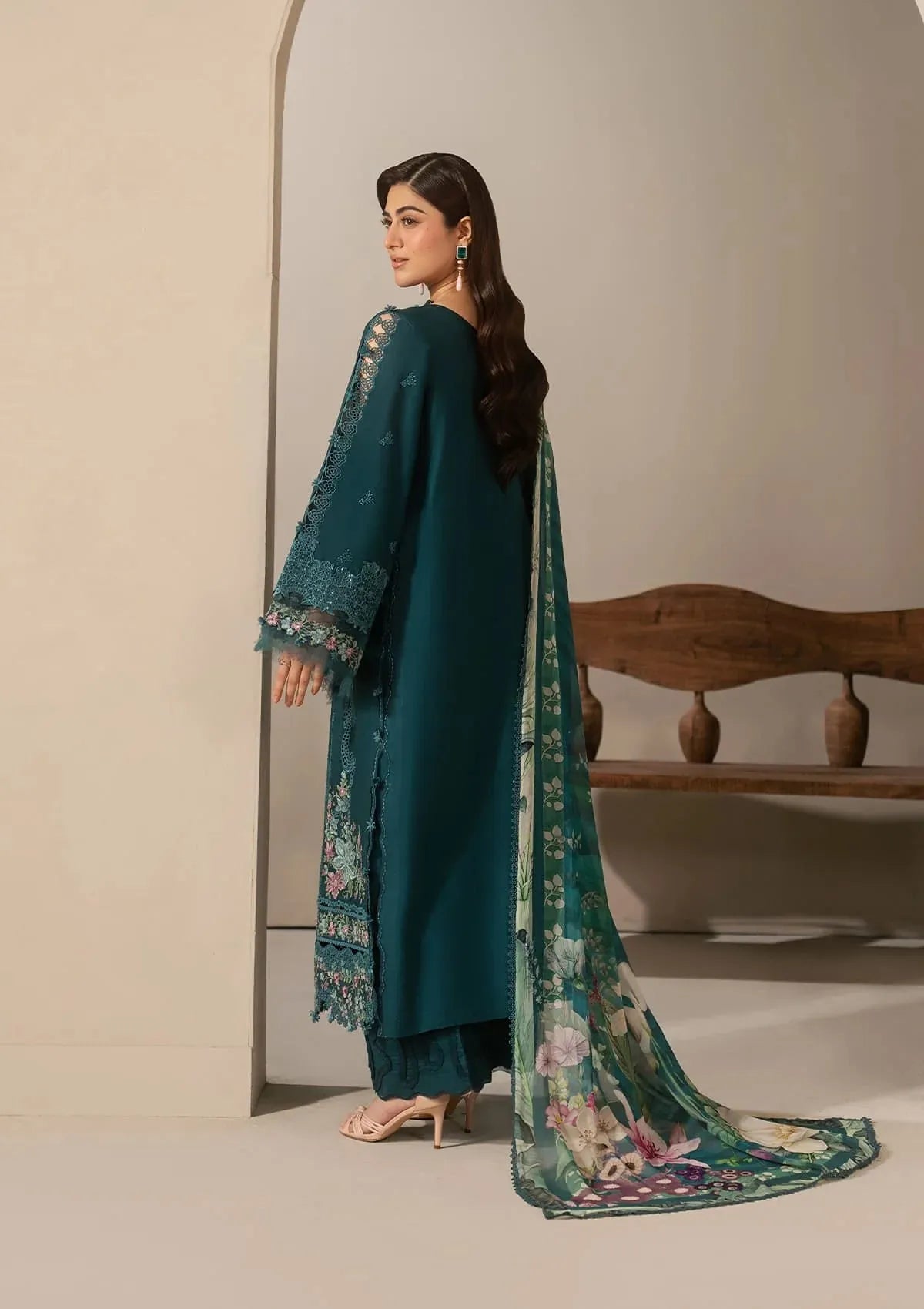 Elaf E-Craft Chikankari Lawn'26 EHC-2A MOSS