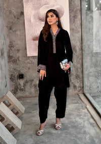 Sidra Fahad Velvet'25 SF - 294  Black