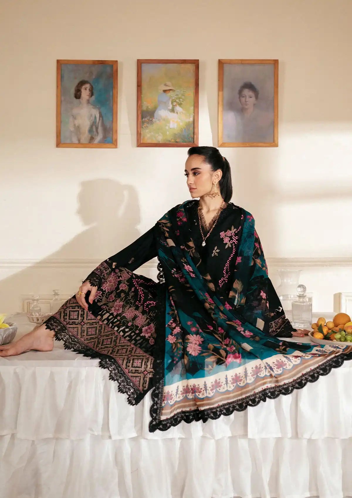 Nureh Maya Embroidered Lawn'24 NS-146 - Mohsin Saeed Fabrics
