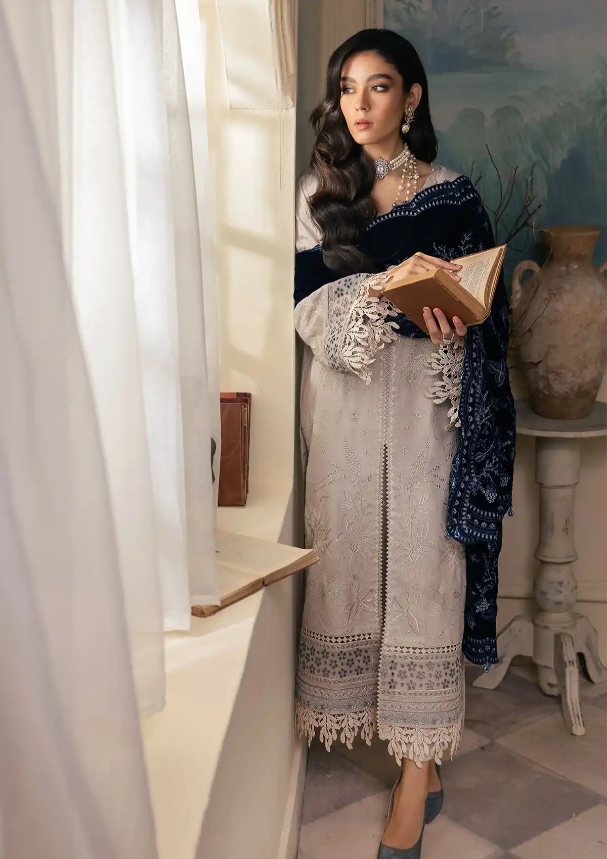 Nureh Exclusive Leather Peach'23 NE-68 CIA - Mohsin Saeed Fabrics