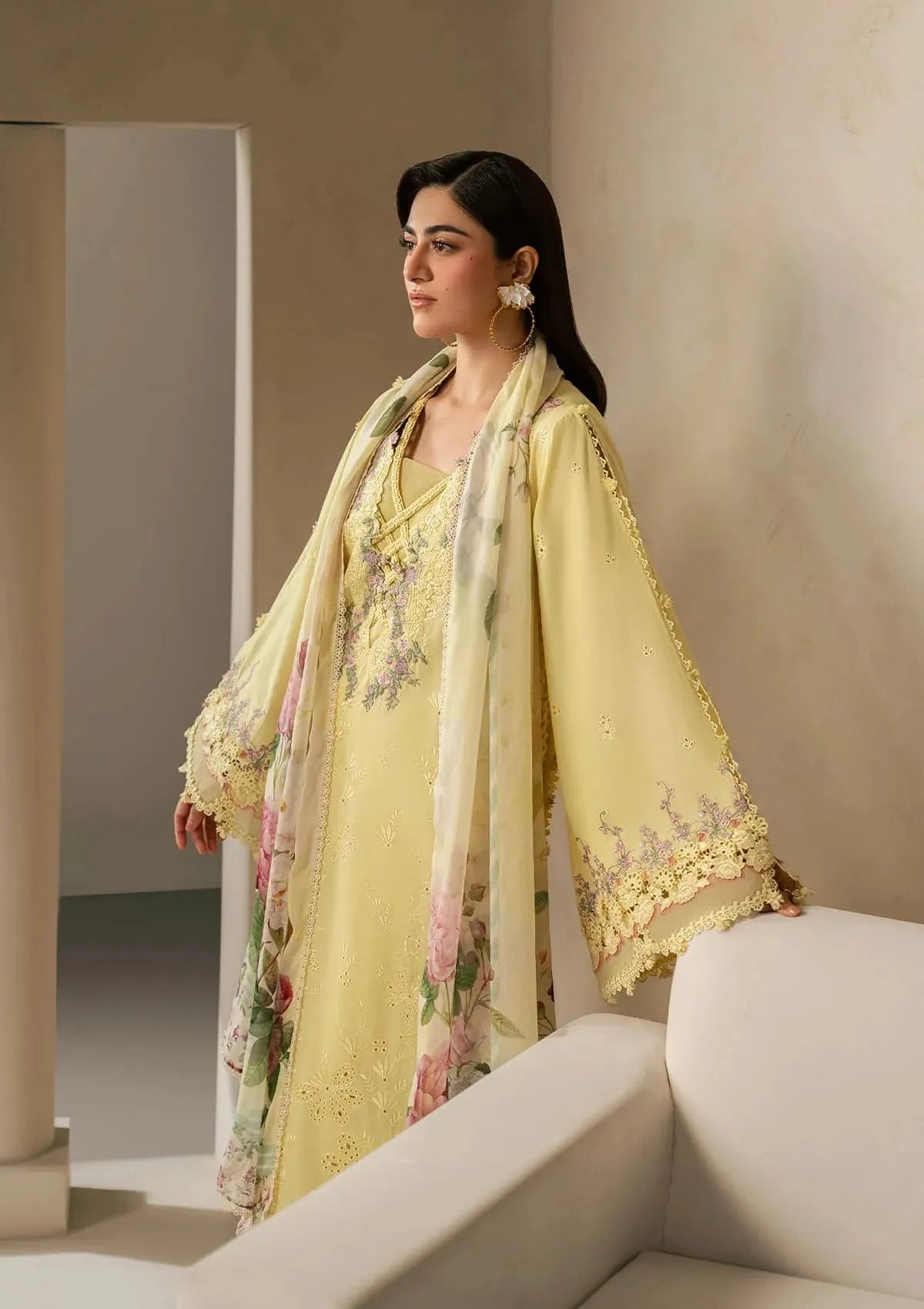 Elaf E-Craft Chikankari Lawn'26 EHC-3A SUNSTONE
