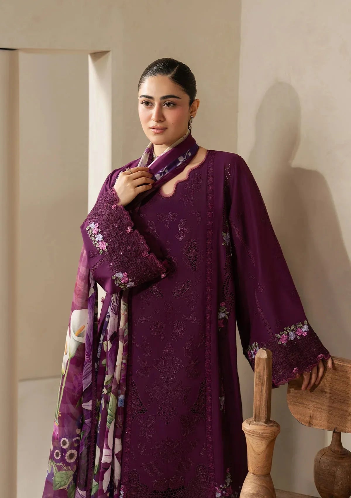 Elaf E-Craft Chikankari Lawn'26 EHC-2B CASSIS