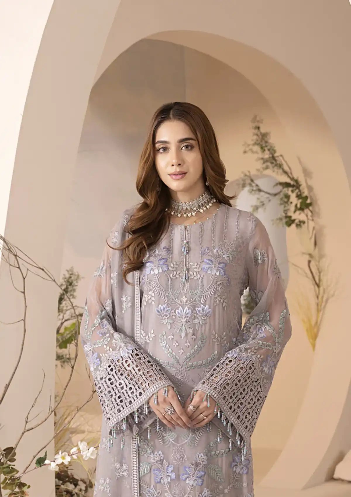 Lavish Pareesa Luxury Chiffon'24 D-09 PALE LAVENDAR