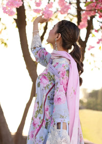 Elaf Print Chikankari Lawn'24 ECK-04A OCEAN BLOSSOMS - Mohsin Saeed Fabrics