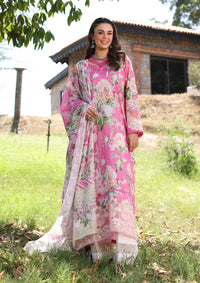 Elaf Print Chikankari Lawn'24 ECK-03B PINK MUSE