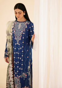 Qalamkar Qlinekari Luxury Lawn'24 SQ-08 ZEL - Mohsin Saeed Fabrics